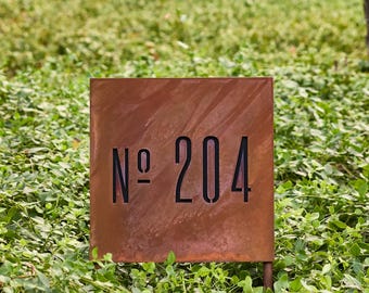 Lost Creek Yard Sign - Customizable Modern Steel Address Sign with Stakes