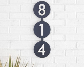 Circle C Wall-Mounted Address Sign w/ Silver, White, Black or Brass Numbers, Address Plaque, House Numbers (Free Shipping)