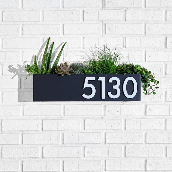 Clarkesville Address Planter With Magnetic Aluminum Numbers - Etsy