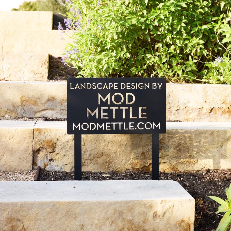 Customizable Metal Yard Sign: Modern Steel Property Signage (14x20) image 9