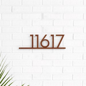 Mod Mettle Address Sign, Housewarming Gift, Address Plaque, House Numbers, Modern, Mid-Century, Farmhouse Style, Modern Metal Numbers image 1