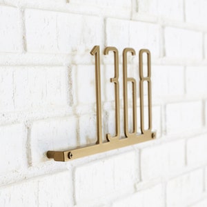 Narrow Mod Mettle Address Plaque, Condensed, Gift, Metal House Number Sign, Address Plaque, Modern House Numbers, Mid Century, Housewarming image 8