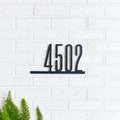 Modern Steel Address Plaque: Narrow, Mid-Century House Numbers