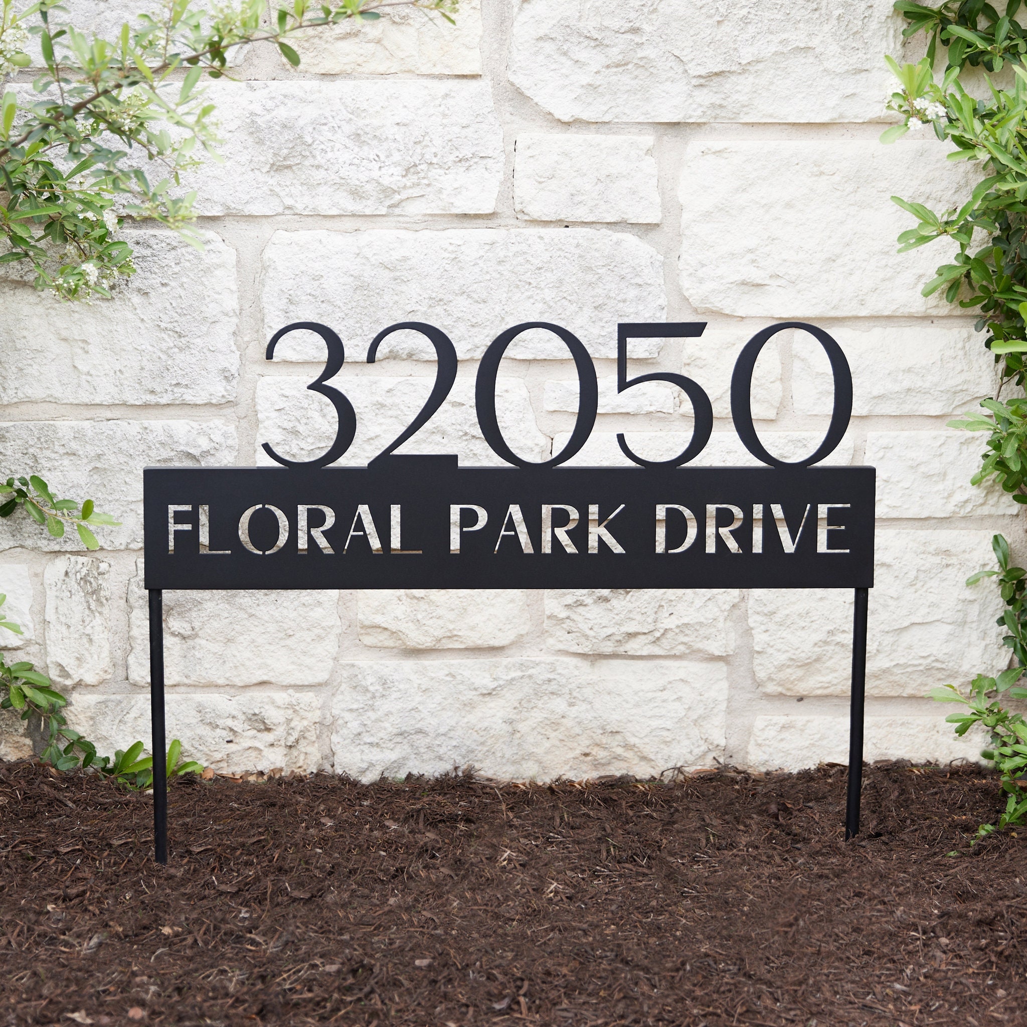 Hill Country Yard Plaque - Modern Steel Address Sign With Stakes - Etsy  Israel, image size:2048x2048