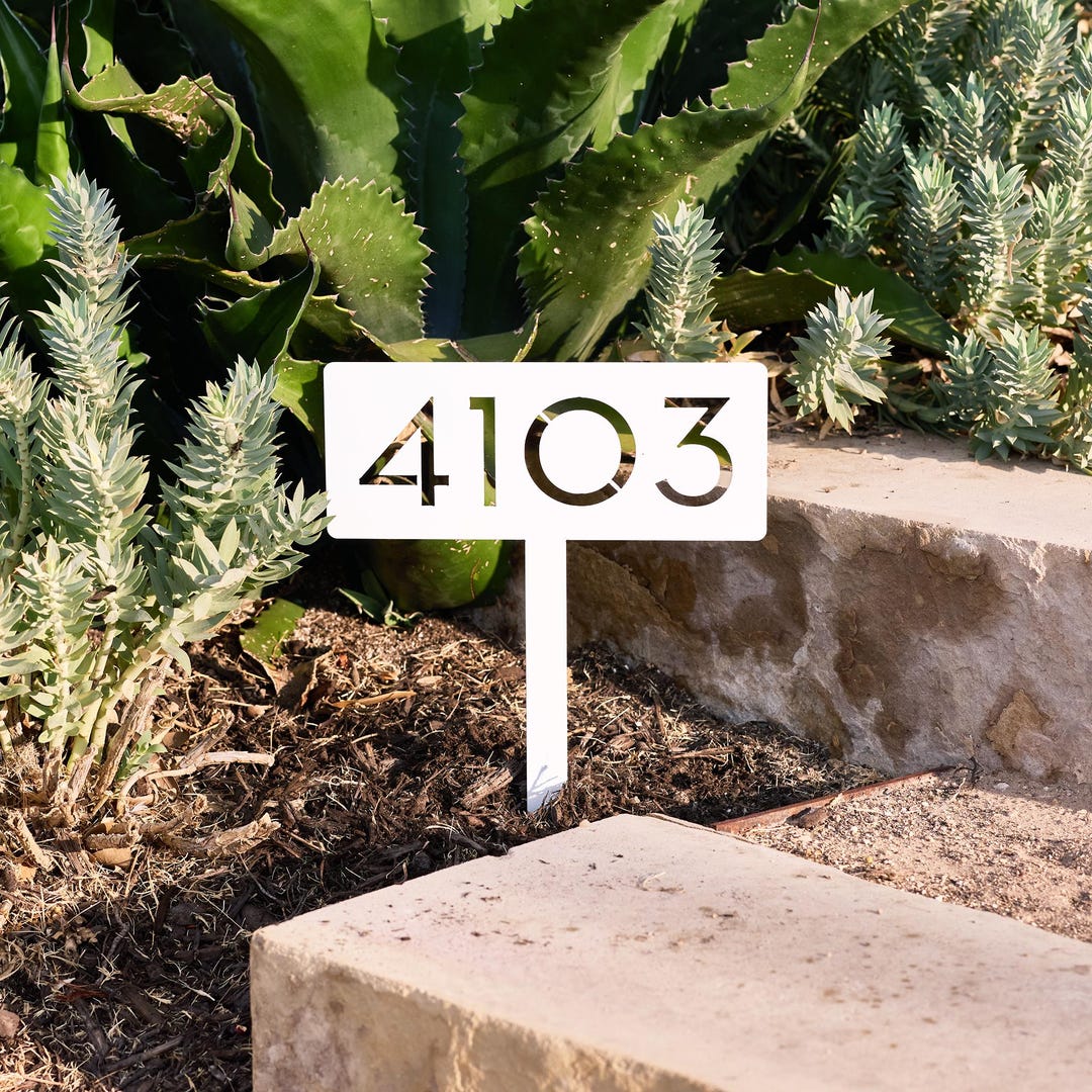 Customizable Steel Address Yard Sign With Stakes - Modern House Sign - Etsy