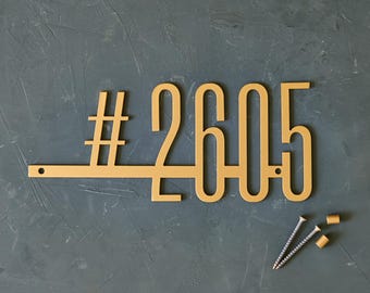 Address or Unit Number Sign - Modern Metal House Numbers for Homes, Hotels, Condos, and Offices