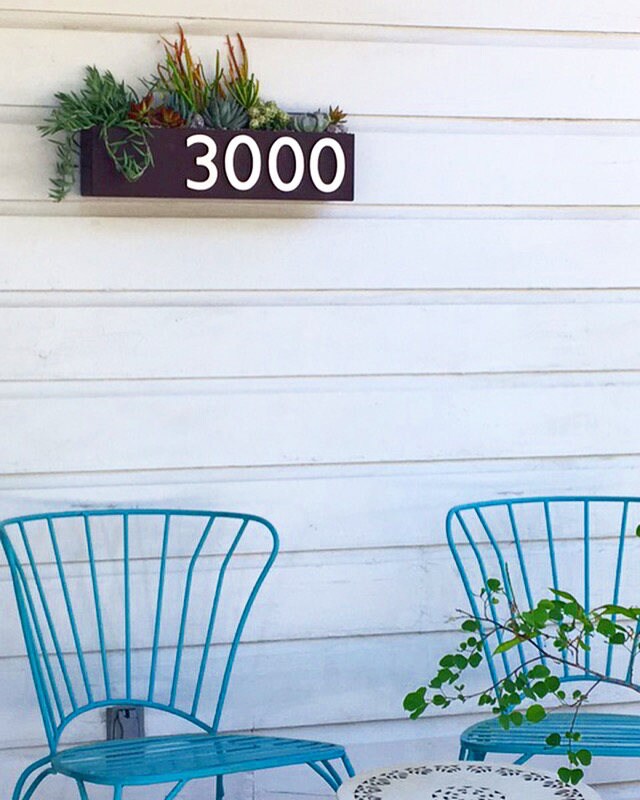 Clarkesville Planter w/ Silver Address Numbers House Numbers Etsy