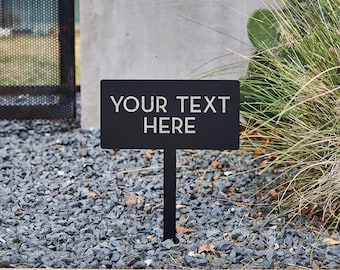 Custom Yard Sign, 11”W x 17.5”H, Metal House Sign, Modern Steel Sign, Property Signage, AIRBNB Signage, Customized