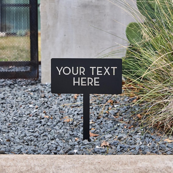 Customizable Metal Yard Sign: Modern Steel Property Signage (11”W x 17.5”H)