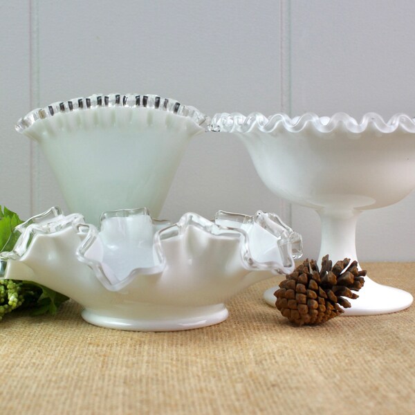 Fenton Milk Glass Etsy