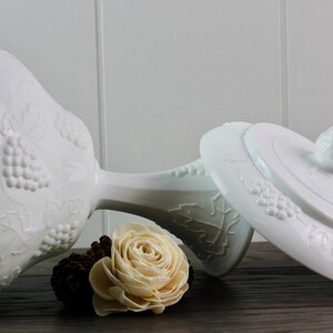 Indiana Glass Colony Harvest Grape Milk Glass Compote