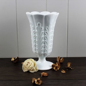 EO Brody Milk Glass Pedistal Vase