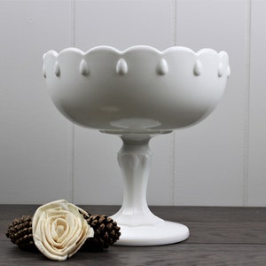 Indiana Milk Glass Footed Compote