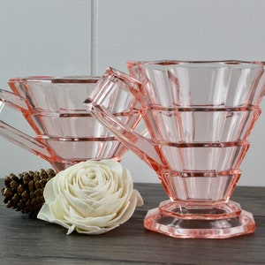 Indiana Glass Pink Tea Room Creamer and Sugar Dish Set
