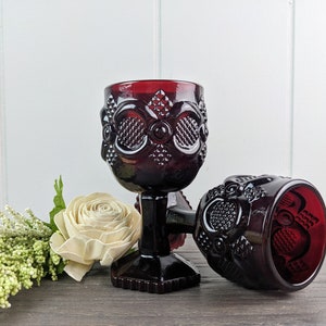 Avon Ruby Red Cape Cod Small Goblets