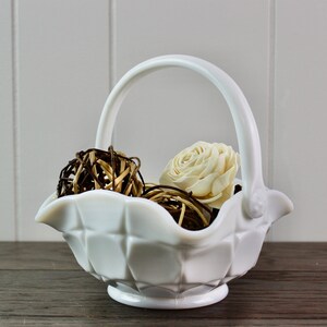 Indiana Glass Constellation Milk Glass Basket