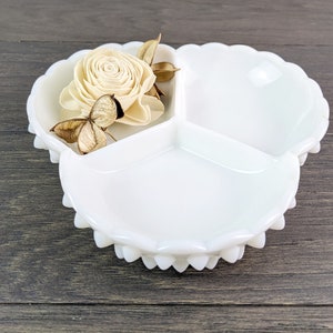 Fenton Hobnail Milk Glass Serving Dish