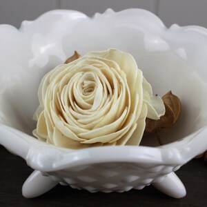Shabby Chic Footed Hobnail Milk Glass Bowl image 4