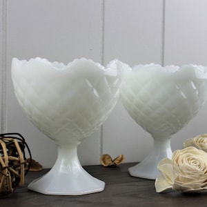 Milk Glass Compote Set