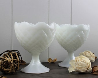 Milk Glass Compote Set