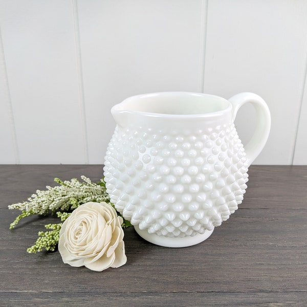 Fenton Hobnail Milk Glass Round Pitcher or Jug