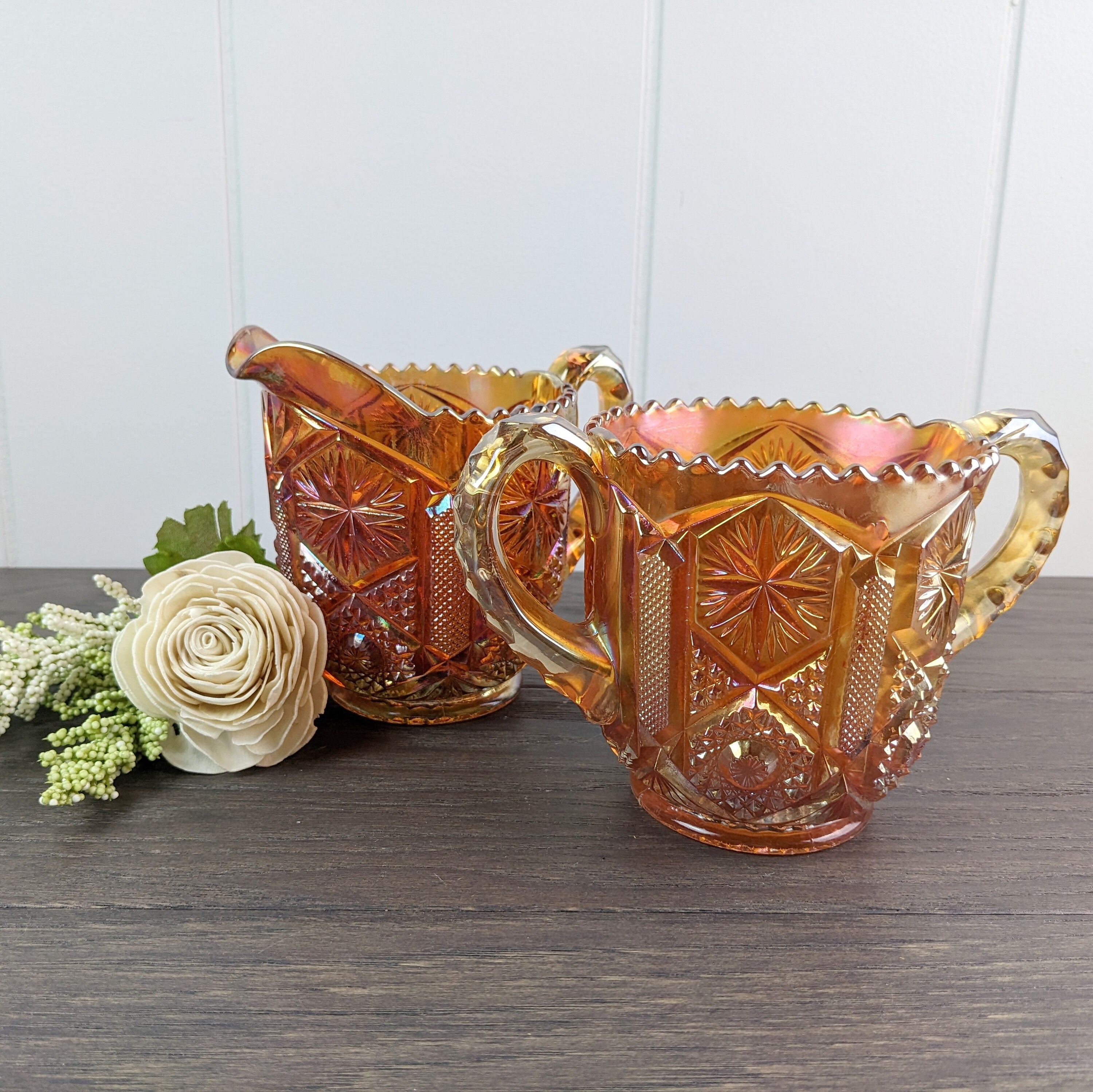 【希少】フェントン　カーニバルグラス　アメリカ製　ヴィンテージ Carnival Glass Wine Glass Goblet Cup Chalice Mug Fenton vtg