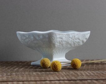 Vintage Milk Glass Flower Dish