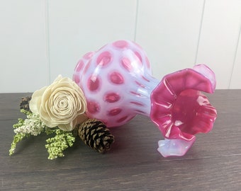 ヴィンテージ フェントン クランベリー コインドット オパールセント