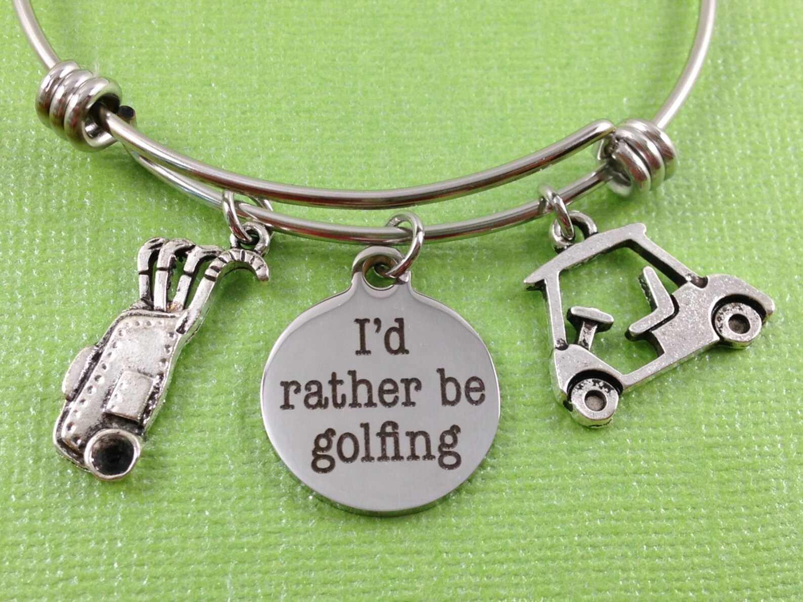 Golf Charm Bracelet Golf Bracelet Golf Bangle Sports Charm Etsy