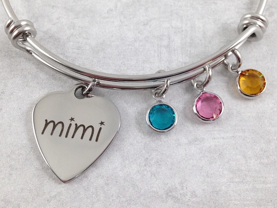 birthstone charm bracelet for mom