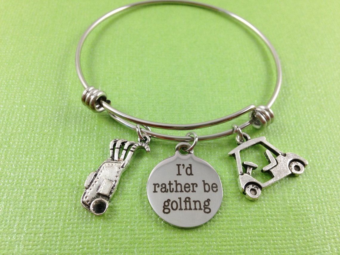 Golf Charm Bracelet Golf Bracelet Golf Bangle Sports Charm Etsy