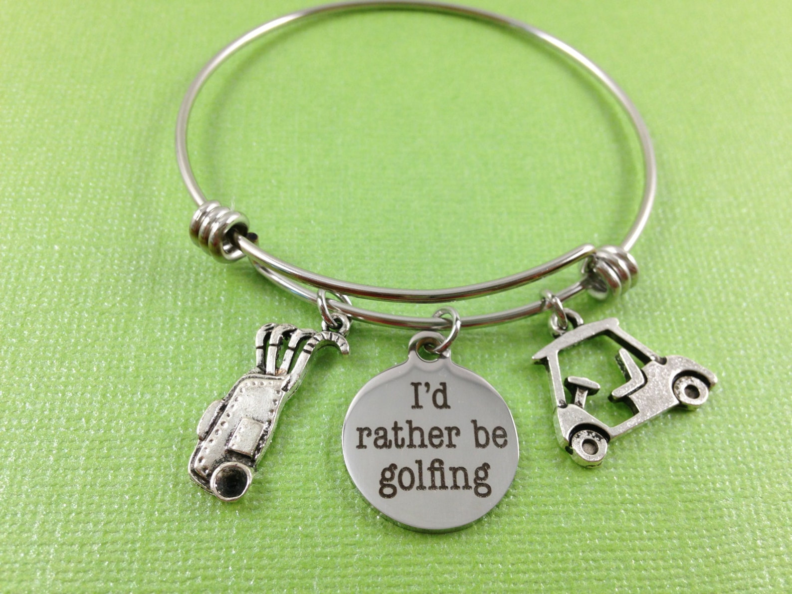 Golf Charm Bracelet Golf Bracelet Golf Bangle Sports Charm Etsy