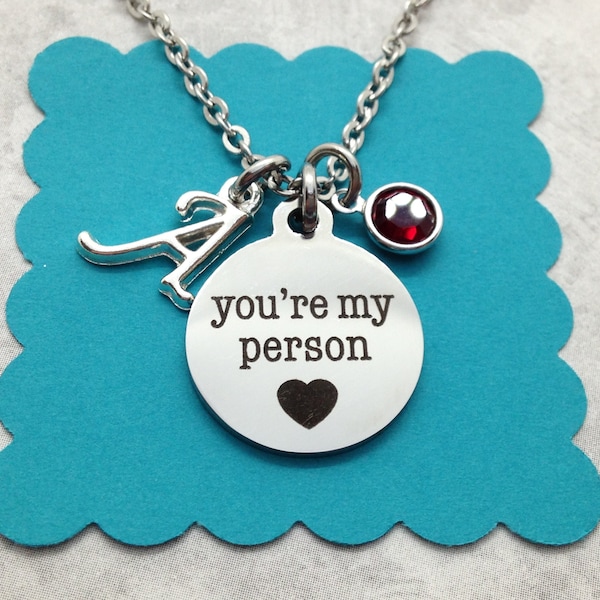 You're My Person Necklace, Best Friend Necklace, BFF Jewelry, Friendship Necklace, Fiance Gift, Bridesmaid Gift, You Are My Person