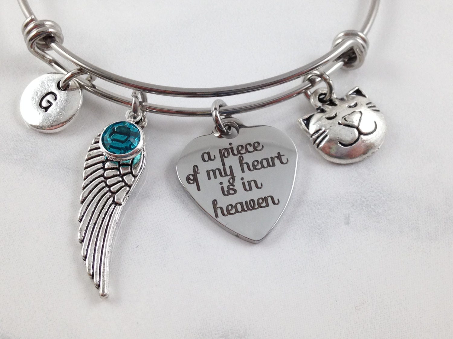 Cat Memorial Bracelet Pet Remembrance Bracelet Cat Etsy