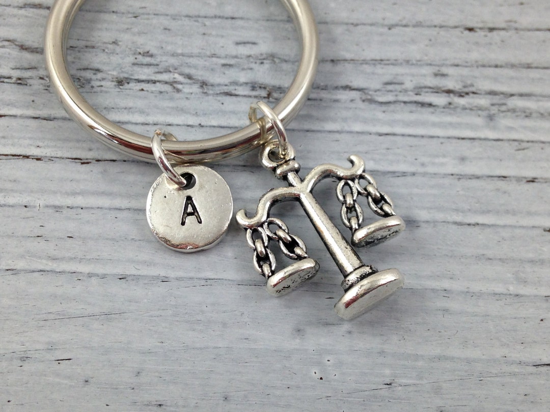 Scales Keychain Scales of Justice Keychain Lawyer Keychain Etsy