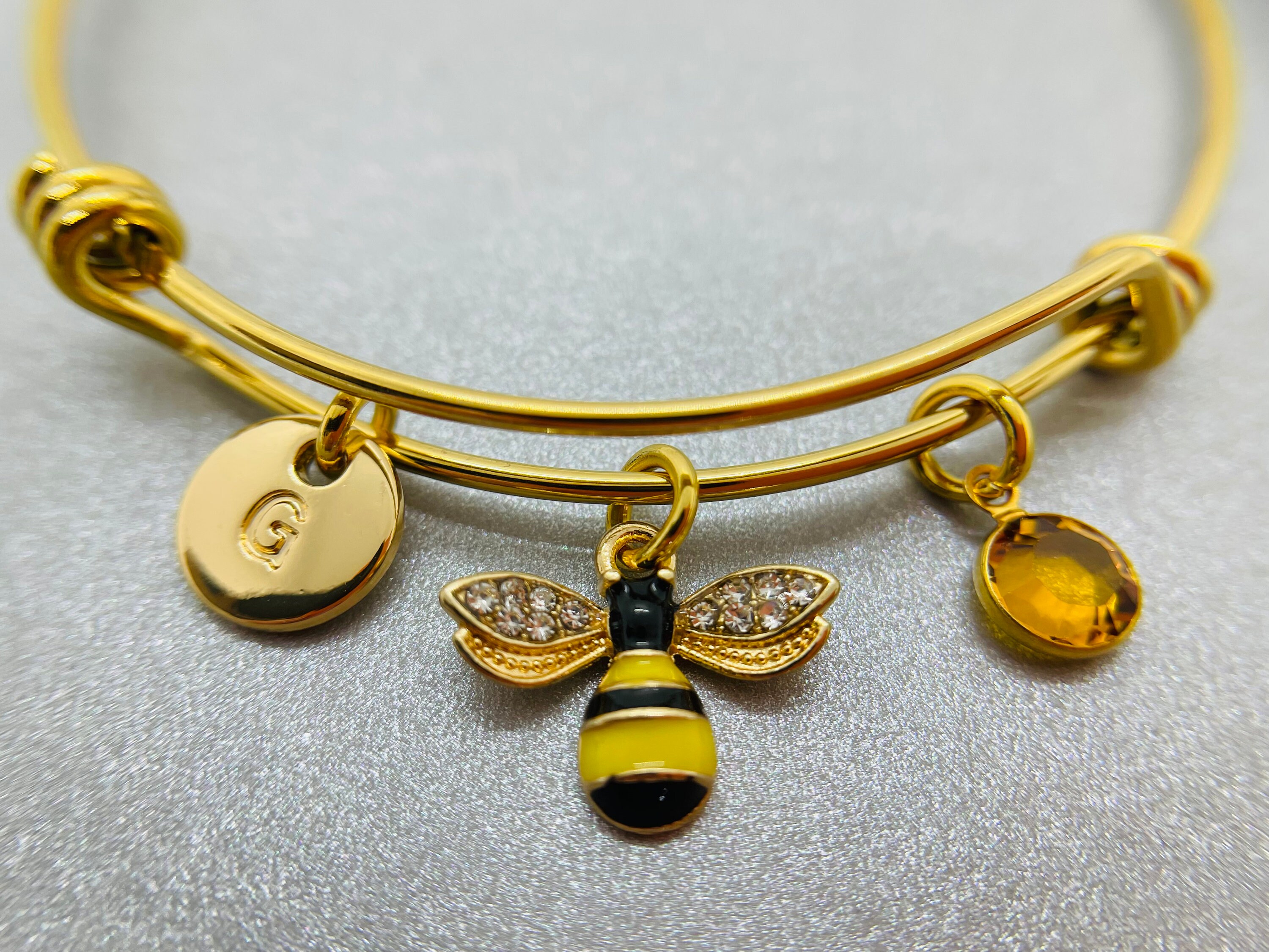 Bee Bangle Bracelet Bumble Bee Jewelry Bee Keeper Gift