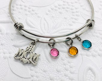 Mom Birthstone Bracelet, Gift for Mom, Mother's Day Gift, Christmas Gift for Mom, Family Jewelry