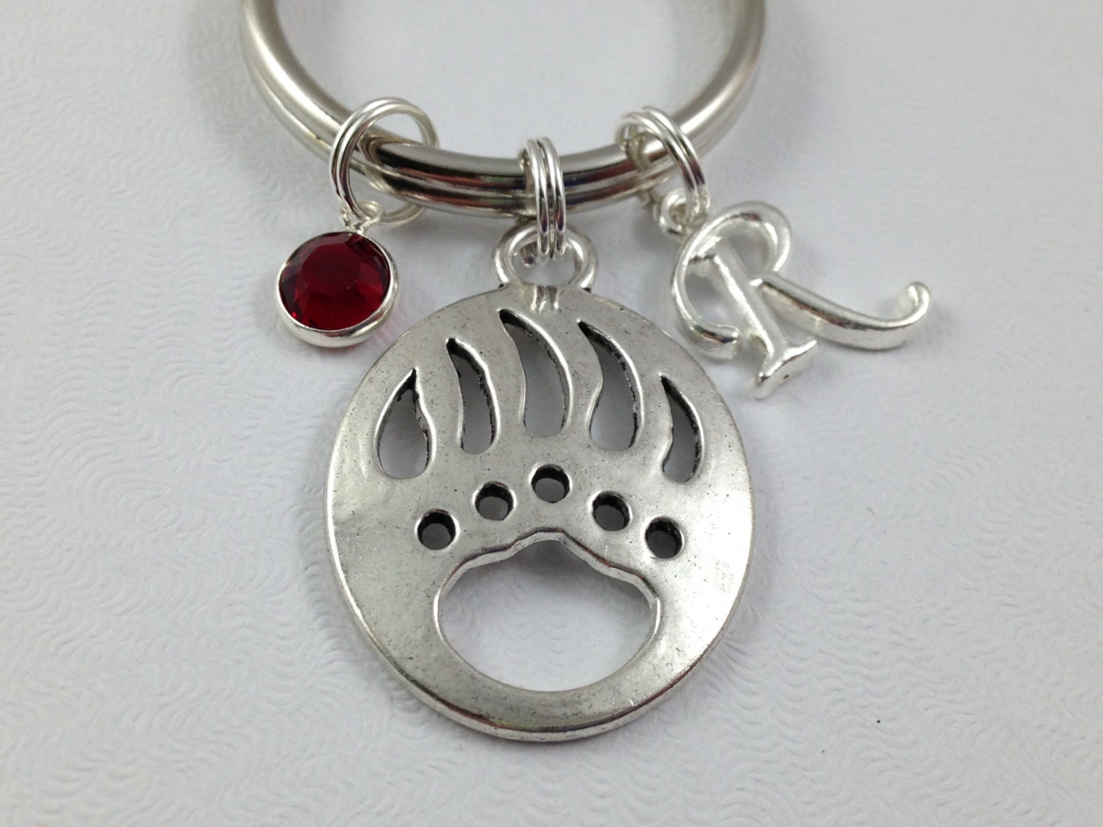 Bear Claw Keychain Paw Print Keychain Personalized Keychain Etsy