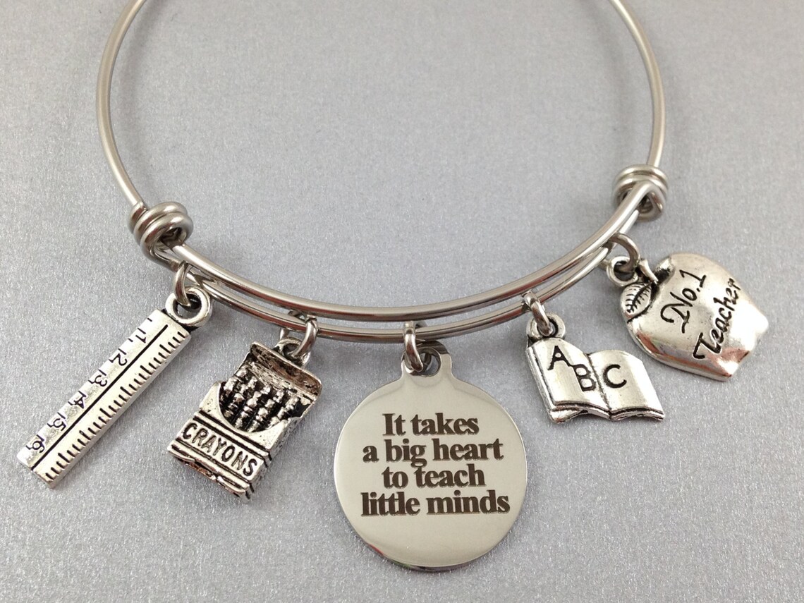 Teacher Jewelry Teacher Charm Bracelet Teacher Christmas Etsy