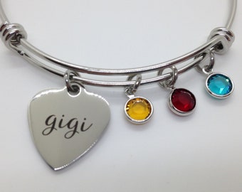 Gigi Birthstone Bracelet, Gift for Grandma, Mothers Day Gift, Gigi Gift, Gift from Grandkids, Personalized Gigi Gift, Gigi Keepsake