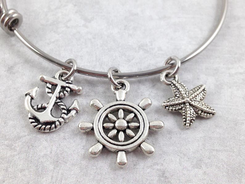 Cruise Ship Charm Bracelet Cruise Ship Bangle Yacht Charm Etsy