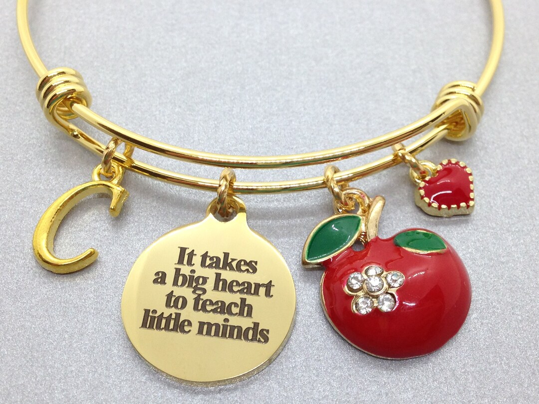 Personalized Teacher Gift, Teacher Appreciation Jewelry, Teacher Charm Bracelet Etsy