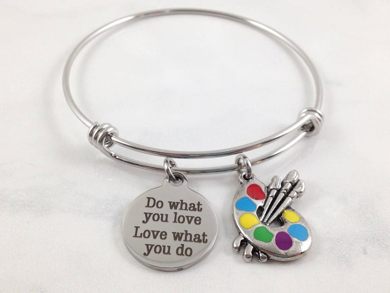 Artist Bracelet Gift for Artist Paint Palette Bangle Gift Etsy