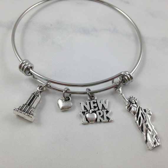 New York Charm Bracelet I Love New York Charm Bracelet New Etsy
