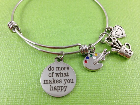 Artist Charm Bracelet Do More of What Makes You Happy Painter