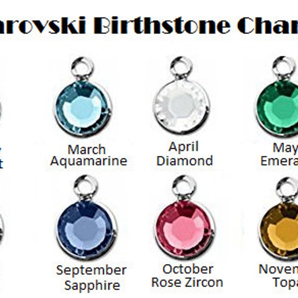 ADD ON ONLY, Swarovski Birthstone Charm, Not for Individual Sale