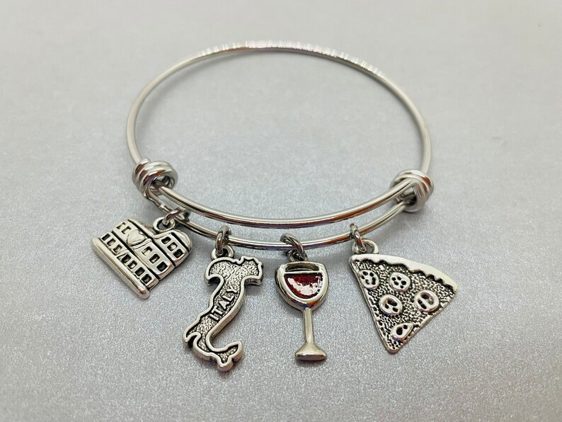 Italy Charm Bracelet Italy Themed Charm Bracelet Italy Charm Etsy