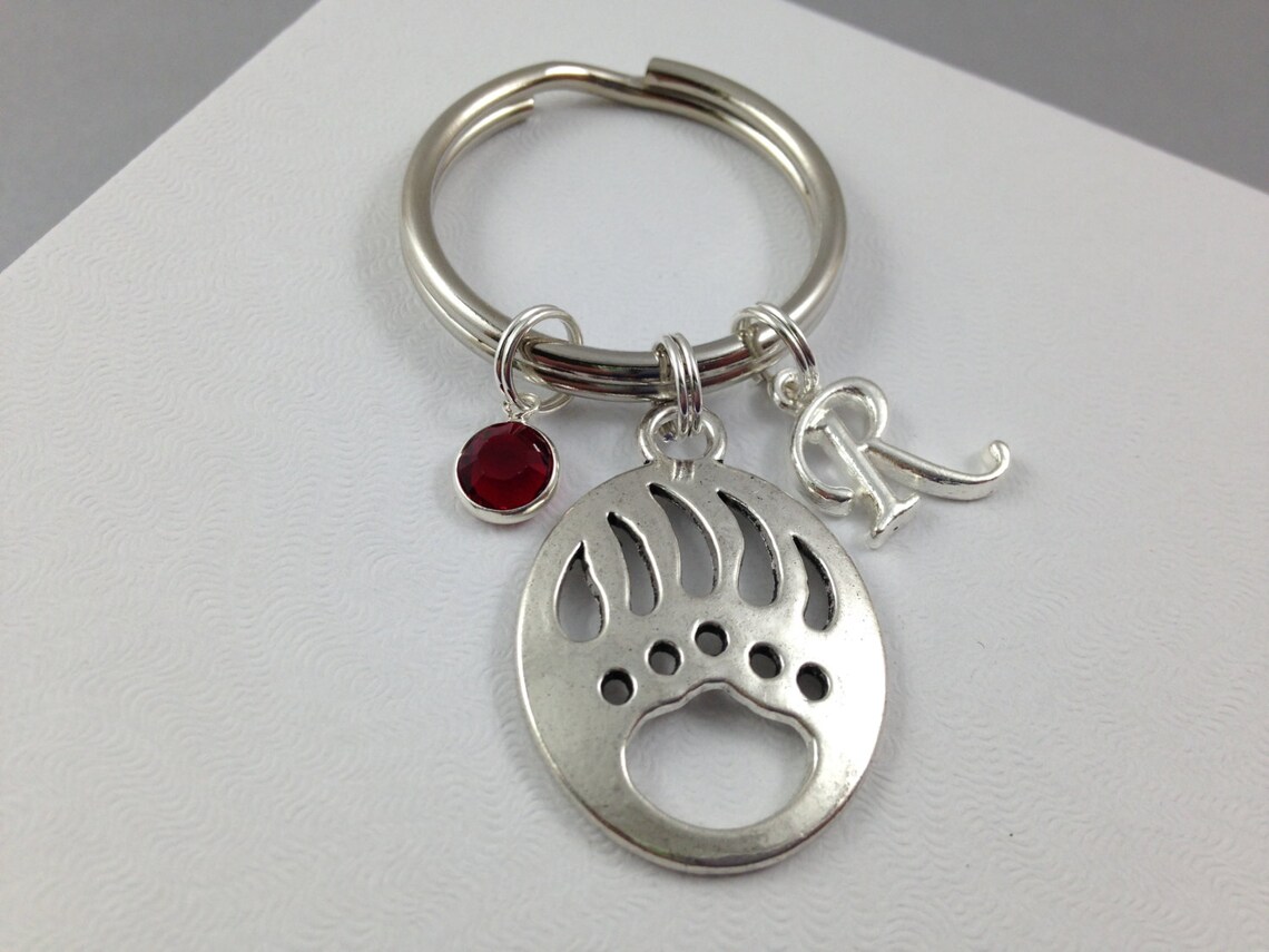 Bear Claw Keychain Paw Print Keychain Personalized Keychain Etsy