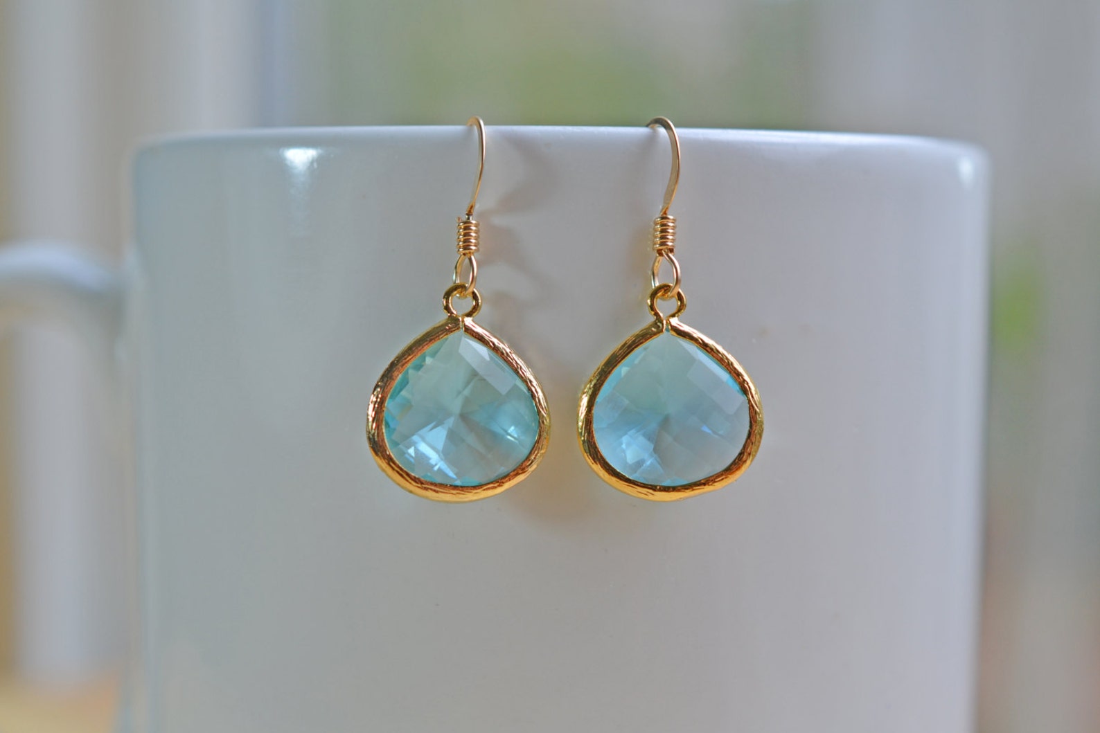 Teardrop Pendant Earrings, Bridal Party Earrings, Bridesmaid Earrings