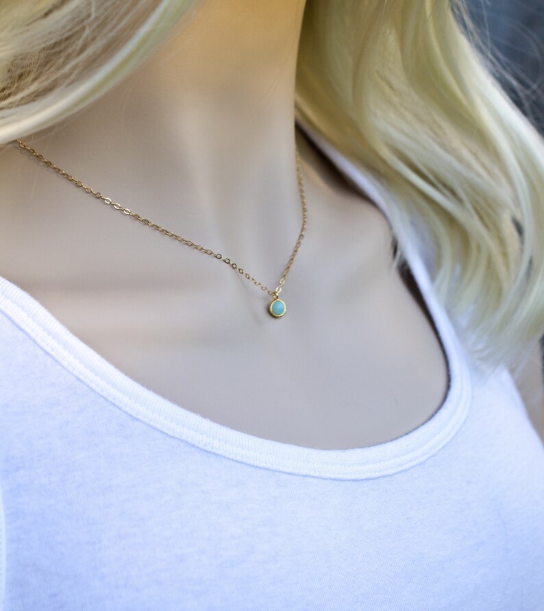 Dainty Lapis Lazuli Round Drop Charm Pendant Lapis Lazuli or Amazonite Pendant Necklace Tiny Lapis Lazuli Necklace Lapis Lazuli Necklace